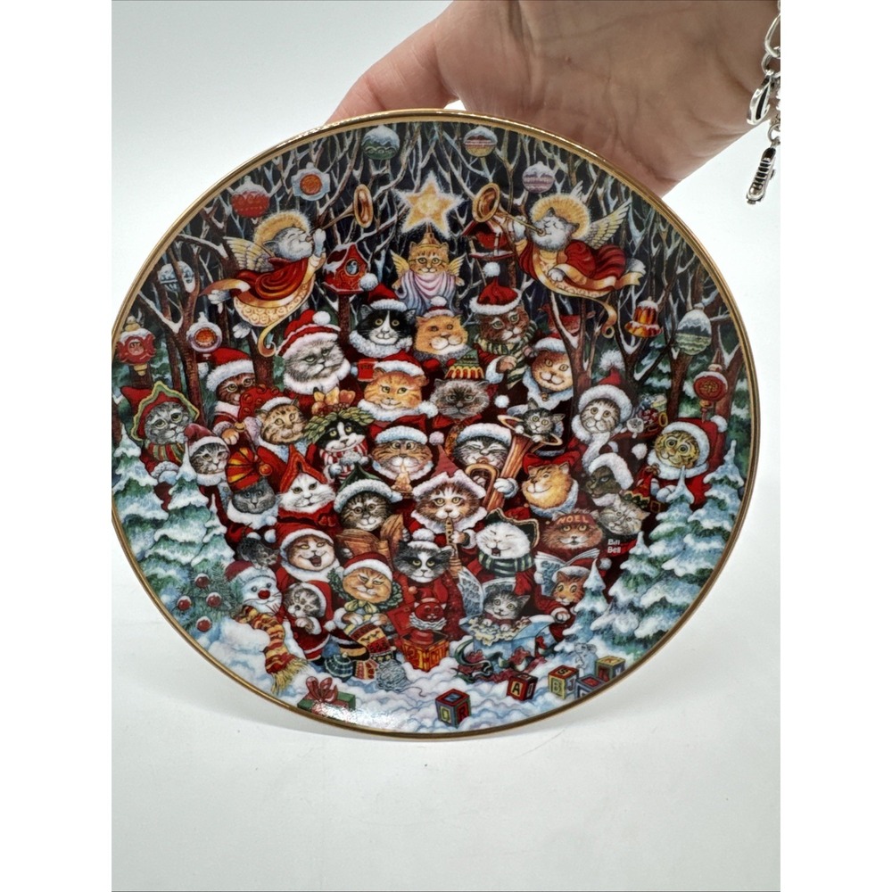 Santa Claws Franklin Mint Collectors Plate Bill Bell Christmas Claus Cats Kitty